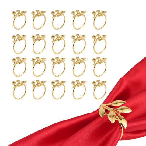 Kpdnjro gold leaf napkin ring close-up highlighting vein texture for upscale tables.