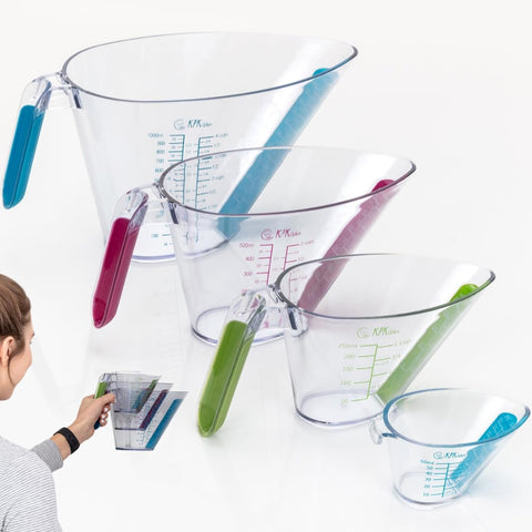 KPKitchen four-piece angled cups show the inner angled surface for easy reading.