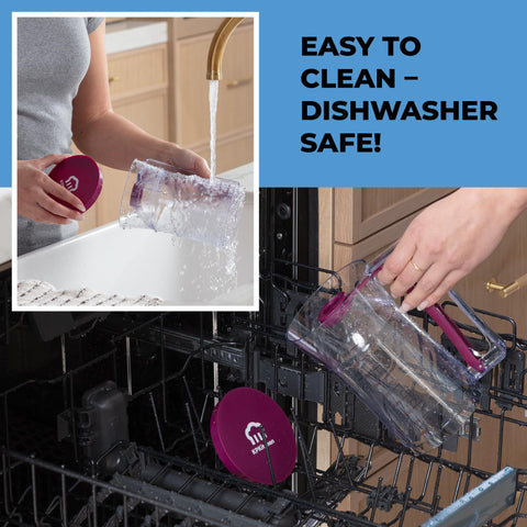Dishwasher-safe KPKitchen batter dispenser in purple