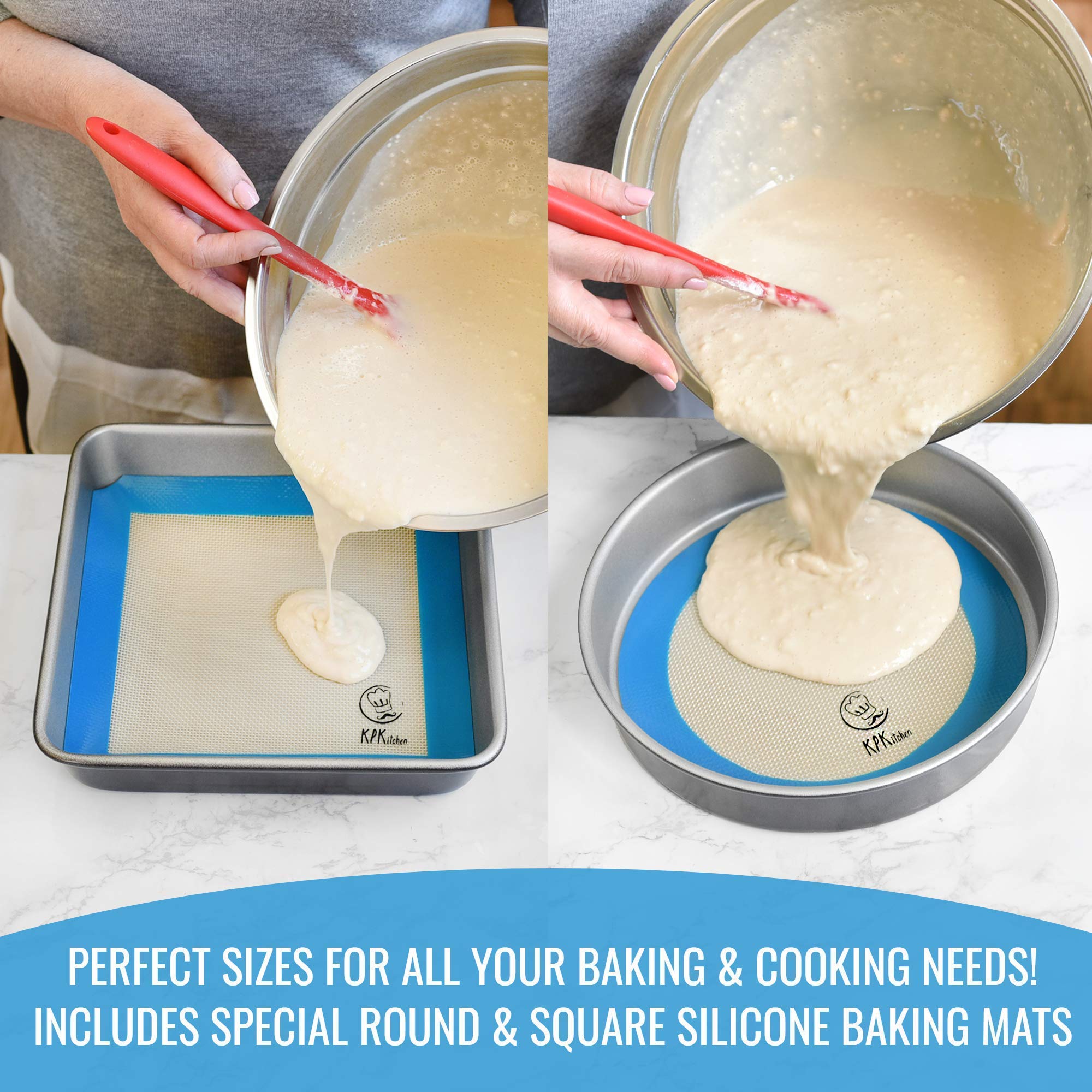 KPKitchen silicone mat nonstick surface promotes clean release of pastries