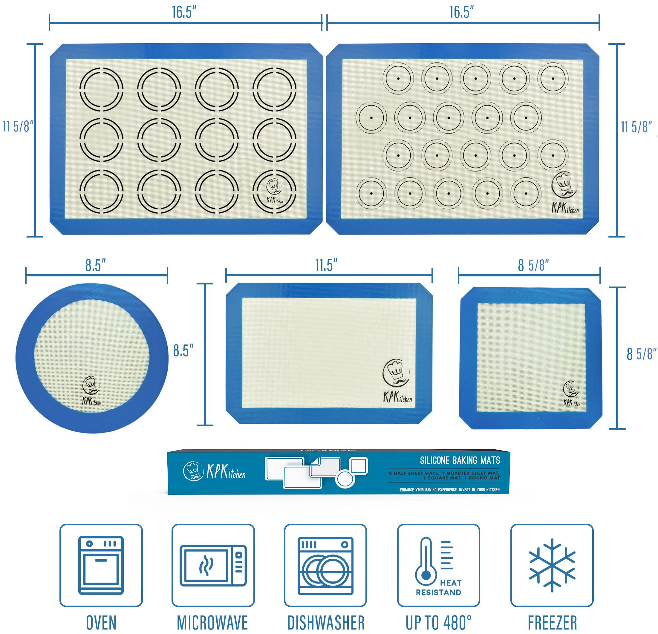 KPKitchen quarter-sheet silicone mat ready for versatile baking