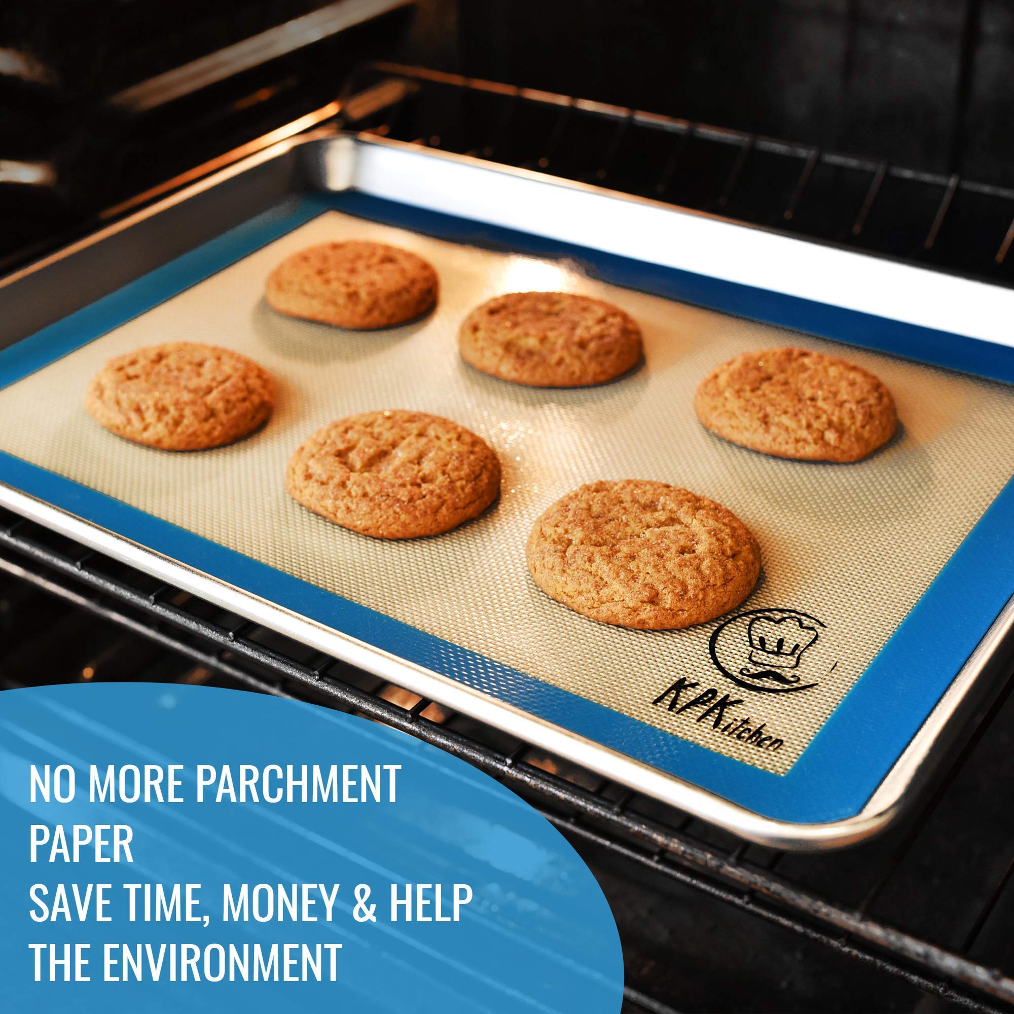 KPKitchen round silicone mat on a baking tray for flexible use