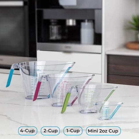 KPKitchen cups nested in a compact stack for tidy storage.