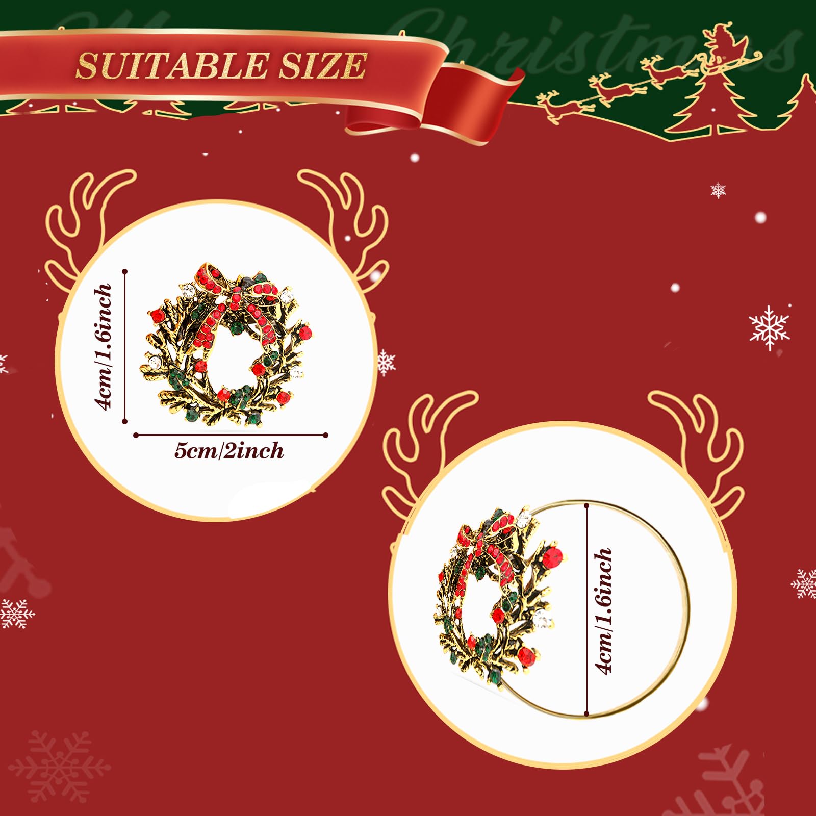 KPOSIYA Christmas garland napkin rings create a cozy, decorative table setting.