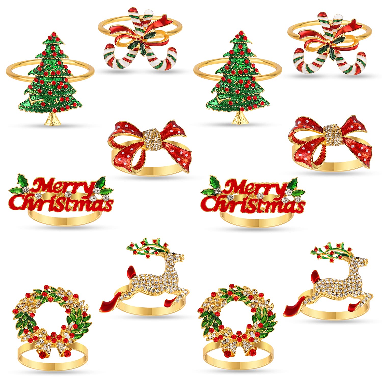 KPOSIYA Christmas tree napkin ring adds festive sparkle to your setting.