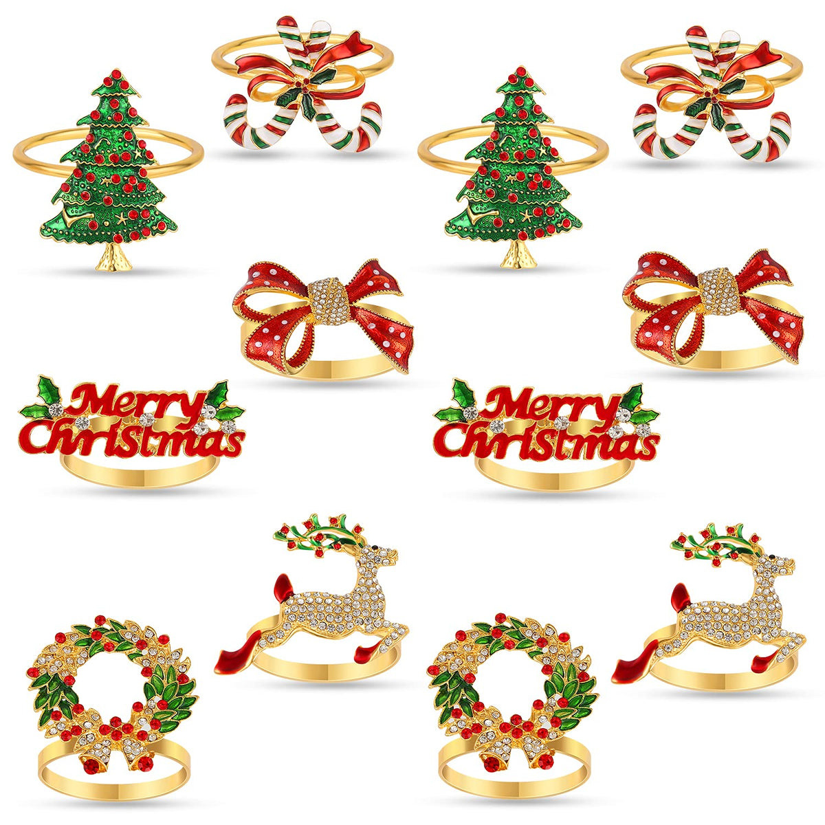 KPOSIYA Christmas tree napkin ring adds festive sparkle to your setting.