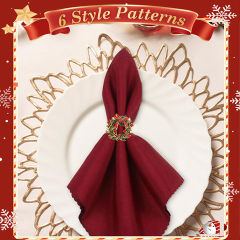 KPOSIYA gold metal napkin rings sturdy and reusable for festive dinners.