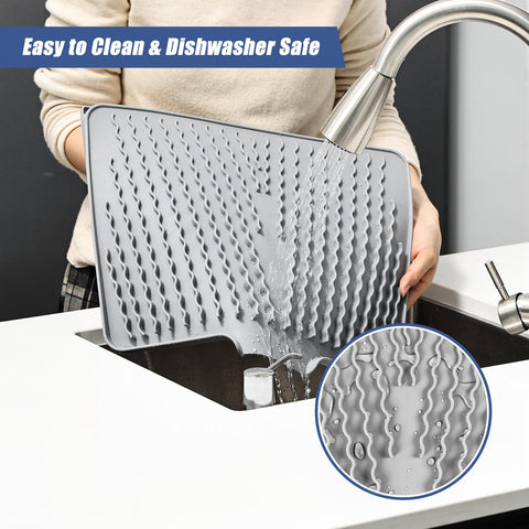 KR KITCHENRAKU BPA-free silicone keeps utensils hygienic during drying.