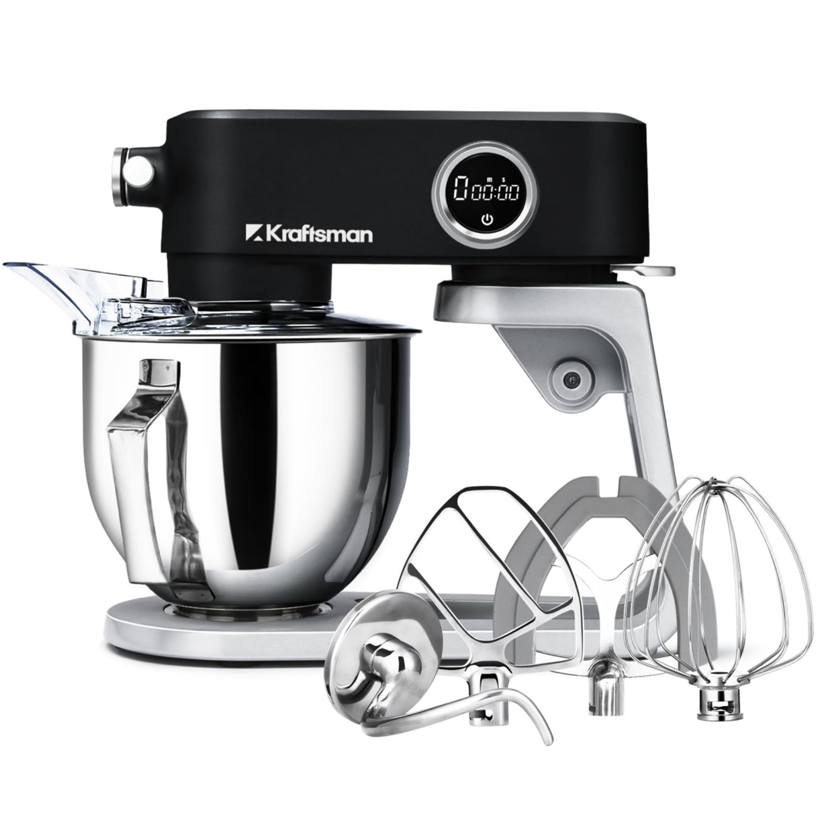 Kraftsman all-metal bowl shown for large-batch mixing and steady kneading