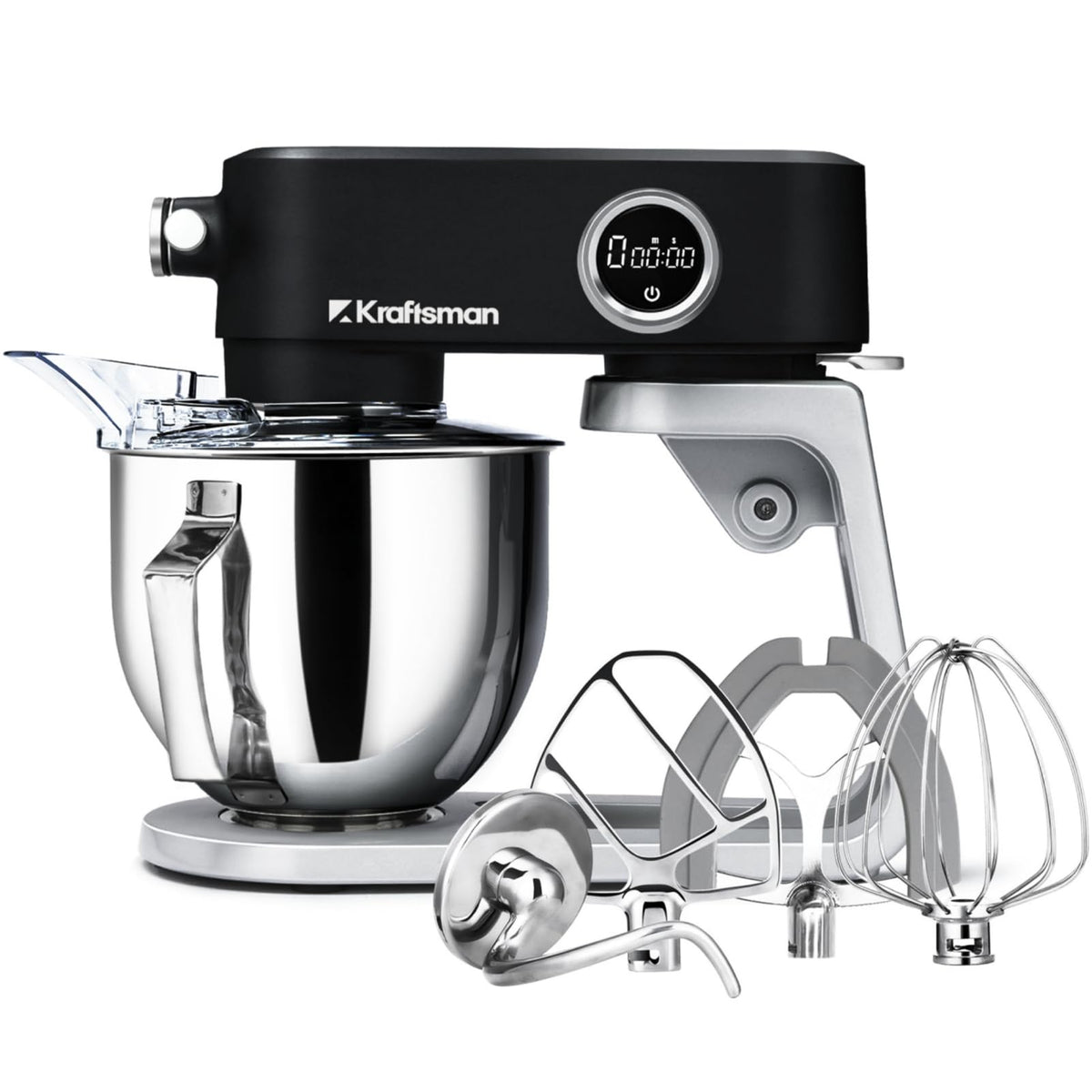 Kraftsman all-metal bowl shown for large-batch mixing and steady kneading