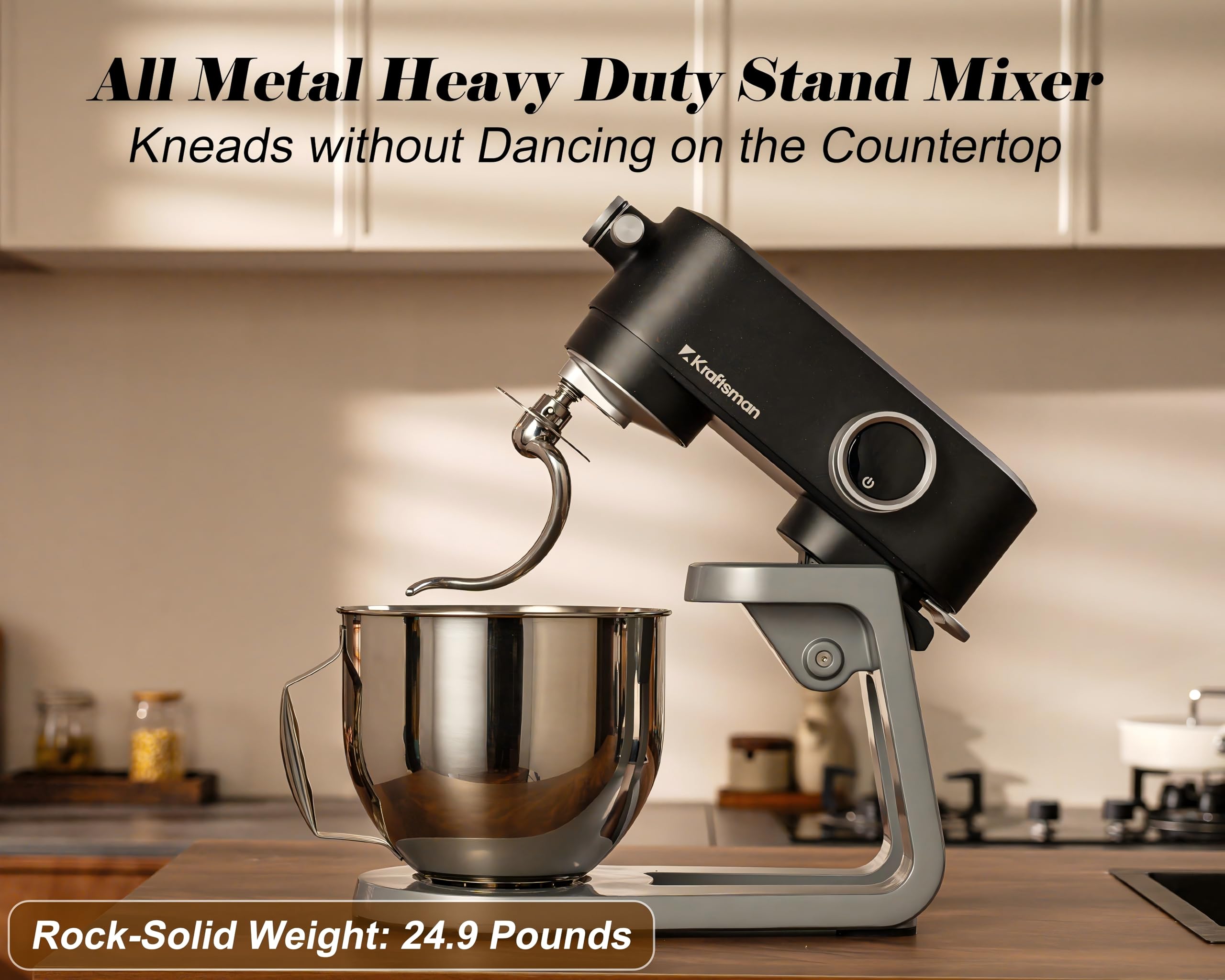 Kraftsman dough hook attachment shaping dense dough with ease
