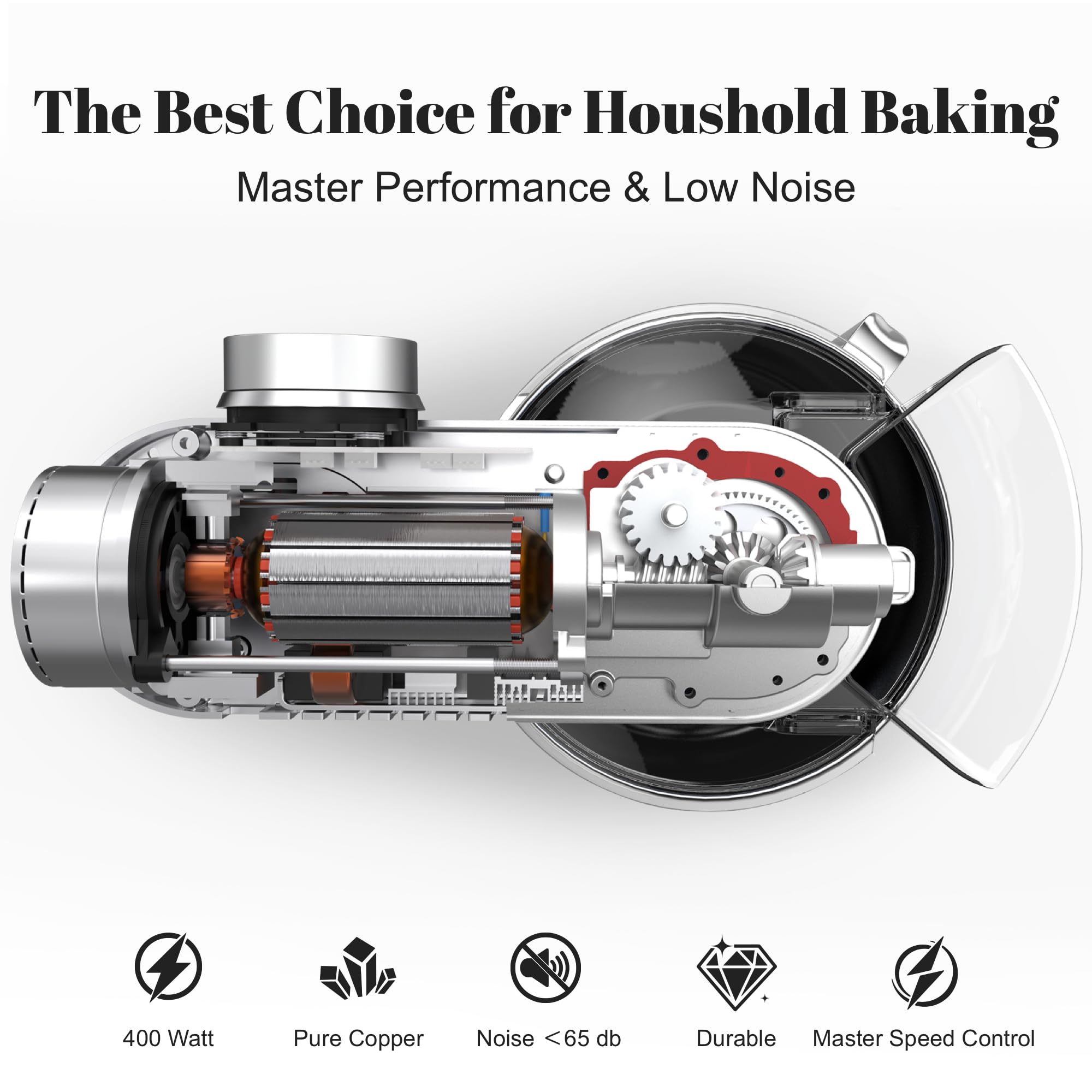 Kraftsman quiet operation design reduces kitchen noise during use