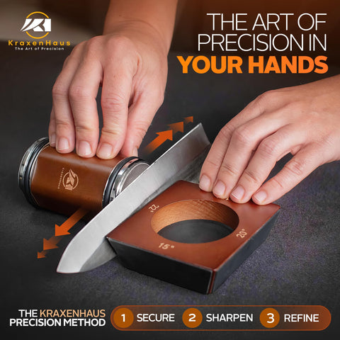 KraxenHaus Tumbler diamond disc sharpens quickly for crisp results.
