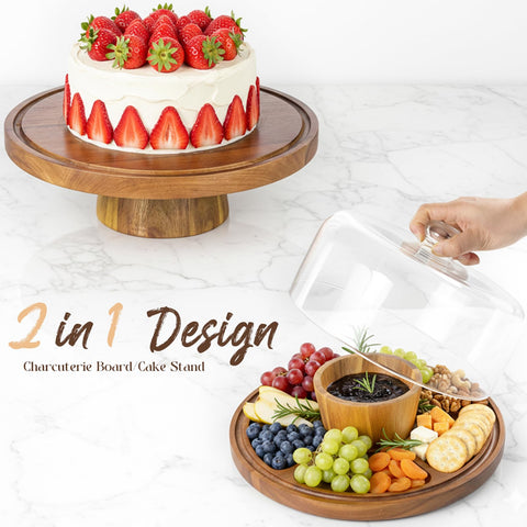 Krbnk glass dome lid protects cake and dust-free while remaining visually stunning.