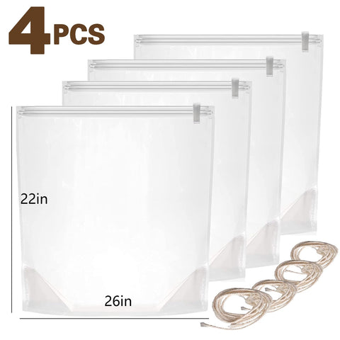 Kreapa brining bag 4-pack includes clip assists for mess-free sealing.