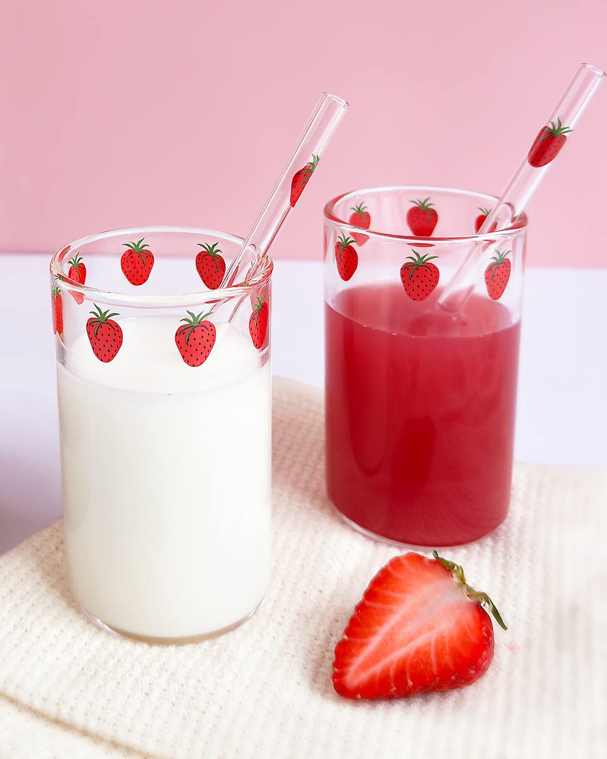 Kreapa strawberry cups 300ml two-piece set for everyday use