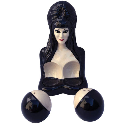 Kreepsville 666 Elvira pepper shaker provides dramatic contrast for themed dining.