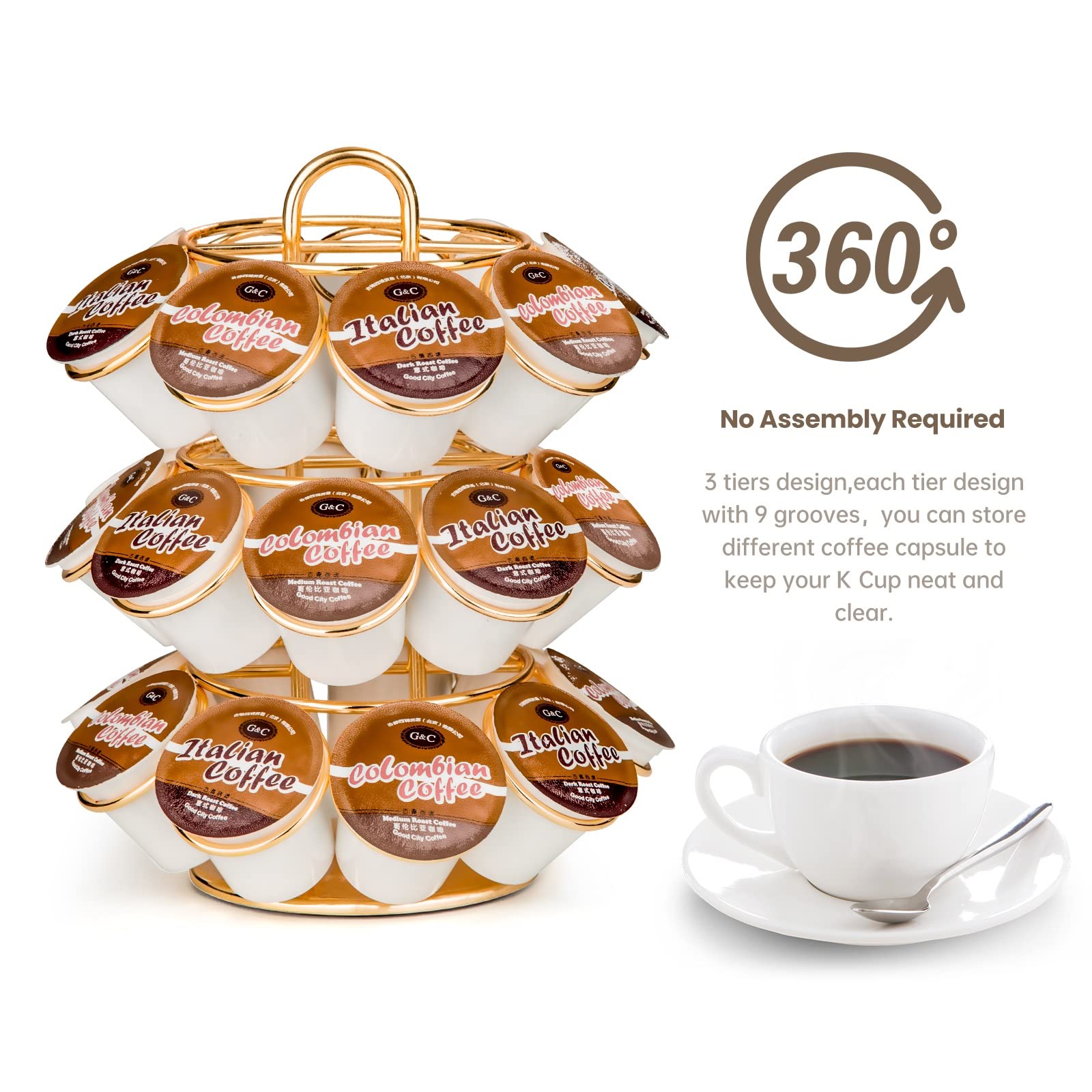 KREWEY 27-pod capacity display showing organized K-Cups