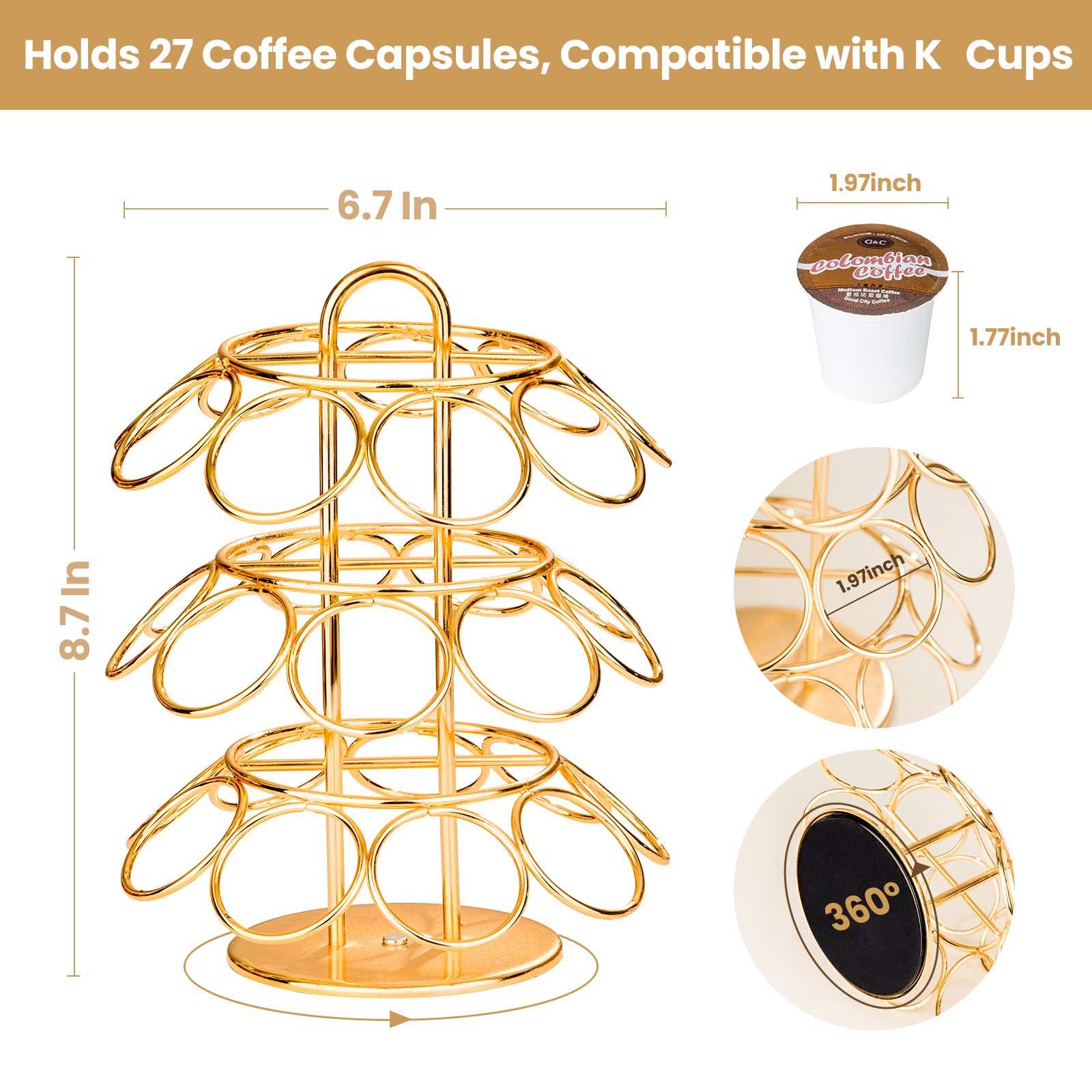 KREWEY K-Cup carousel sits on counter for quick flavor selection