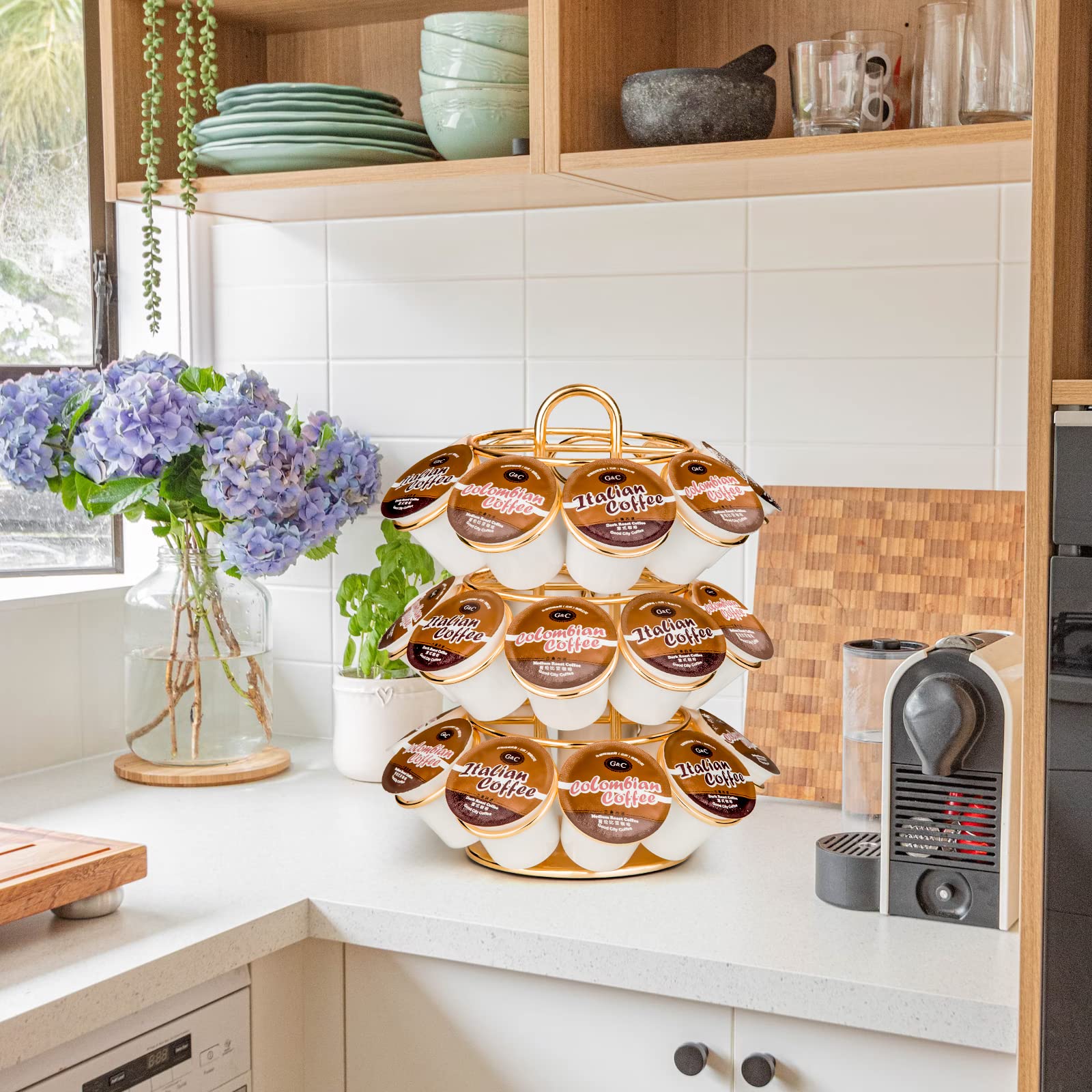 KREWEY organizer in office kitchen coffee bar area