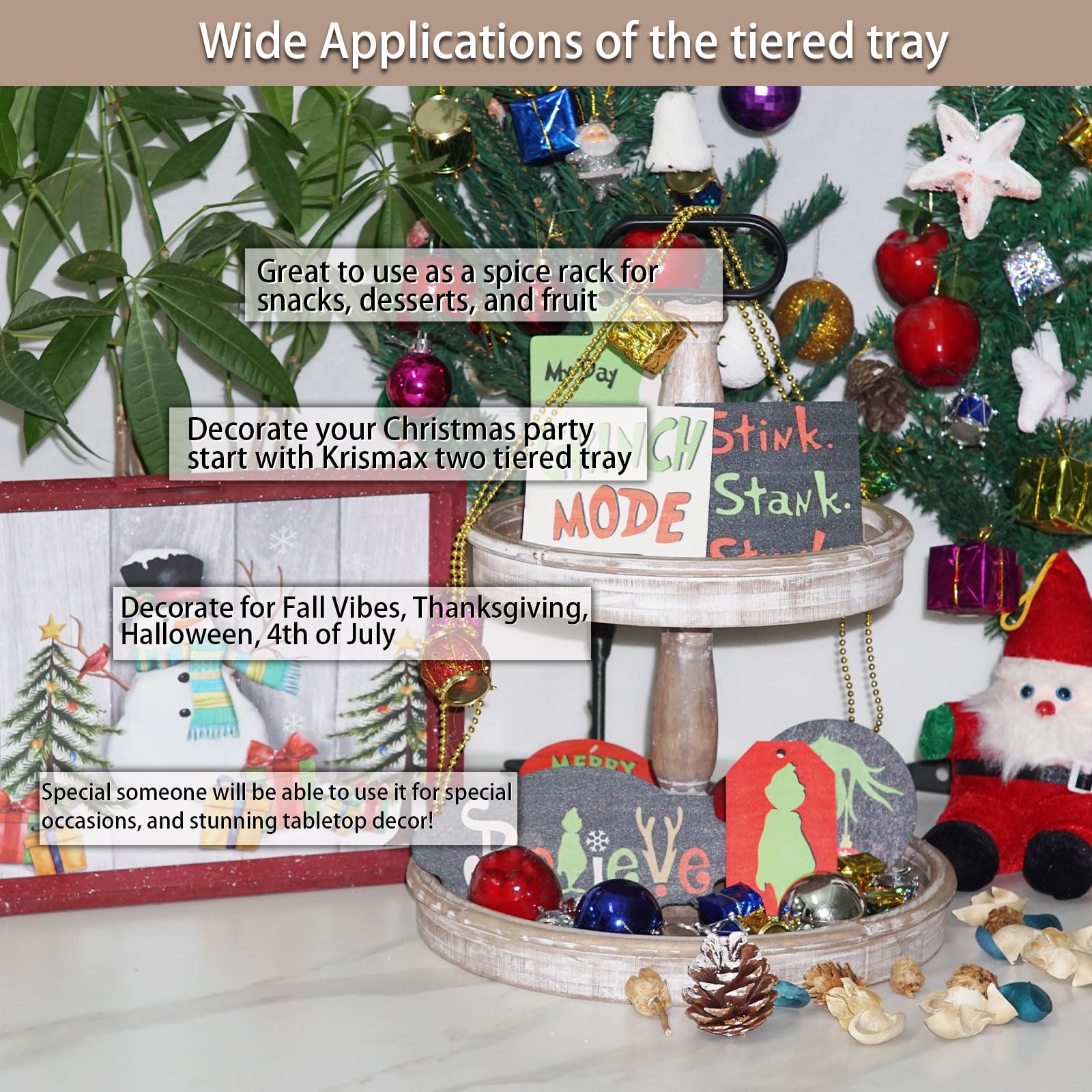 Krismax decorative tray suitable for kitchen or entryway displays
