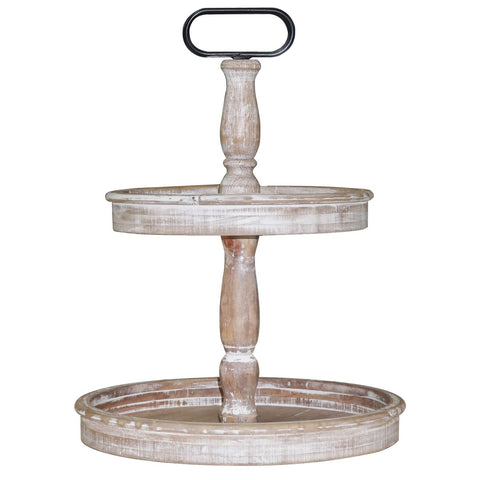 Krismax two-tier tray stand ready for stylish living room decor display