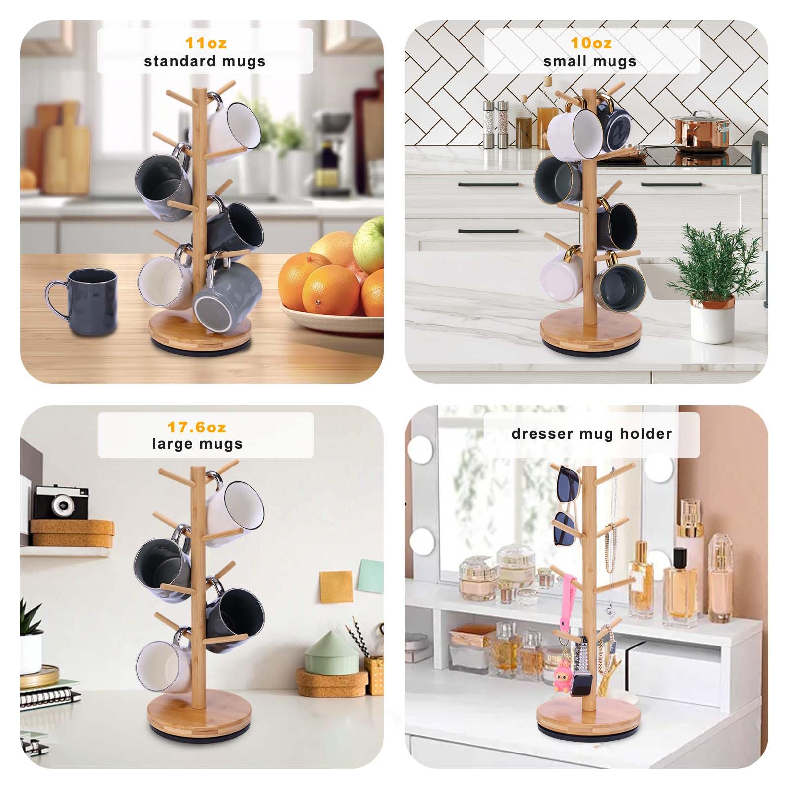 Krispmaild mug rack with anti-slip base prevents sliding.