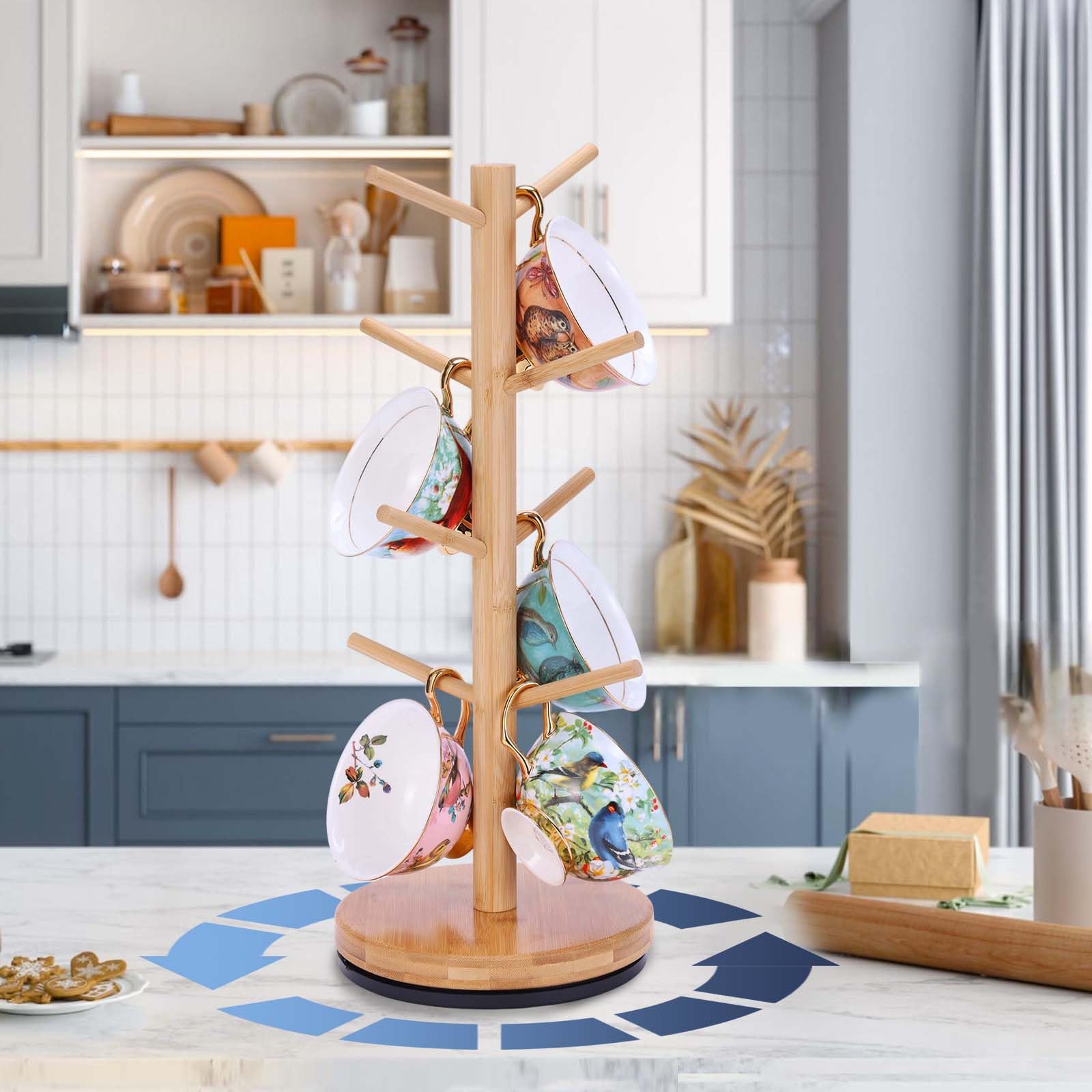 Krispmaild mug tree supports quick assembly without tools.
