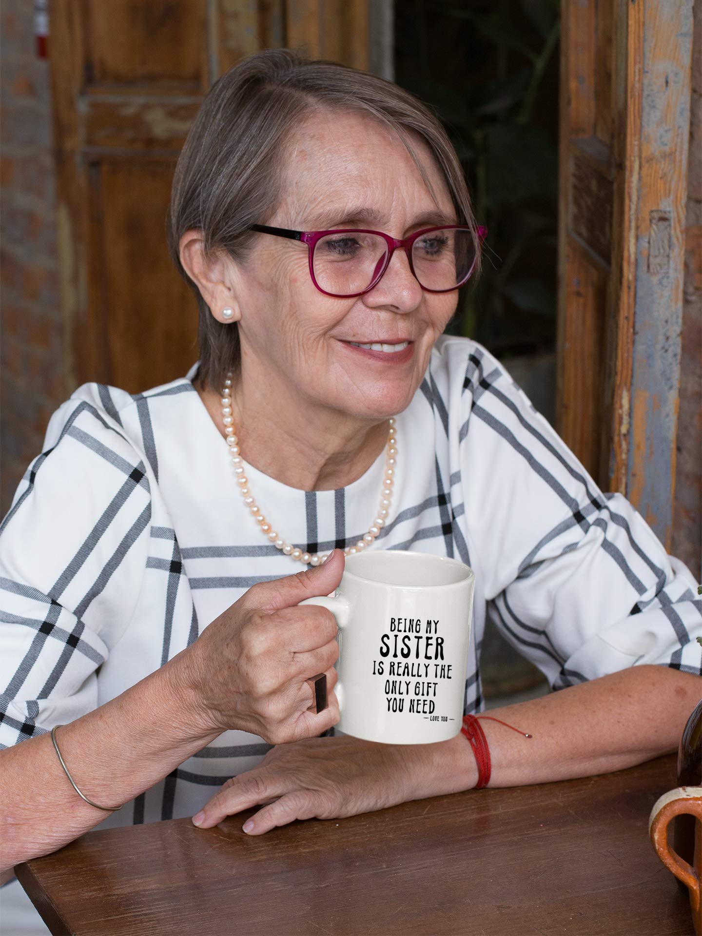 Kropsis gift-ready mug featuring sister sarcasm for celebrations.