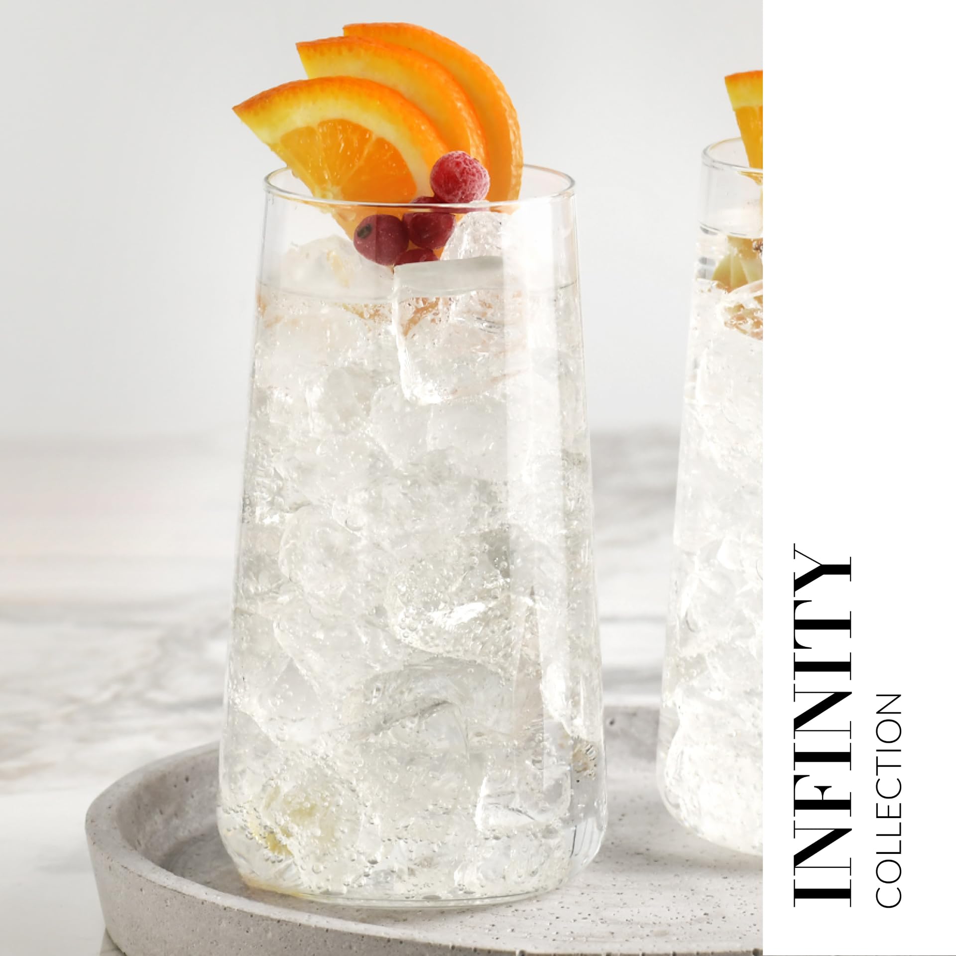 Krosno Infinity clear glass shows beverage colors vividly.