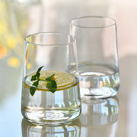 Krosno Infinity glass stands 122 mm tall for comfortable handling.