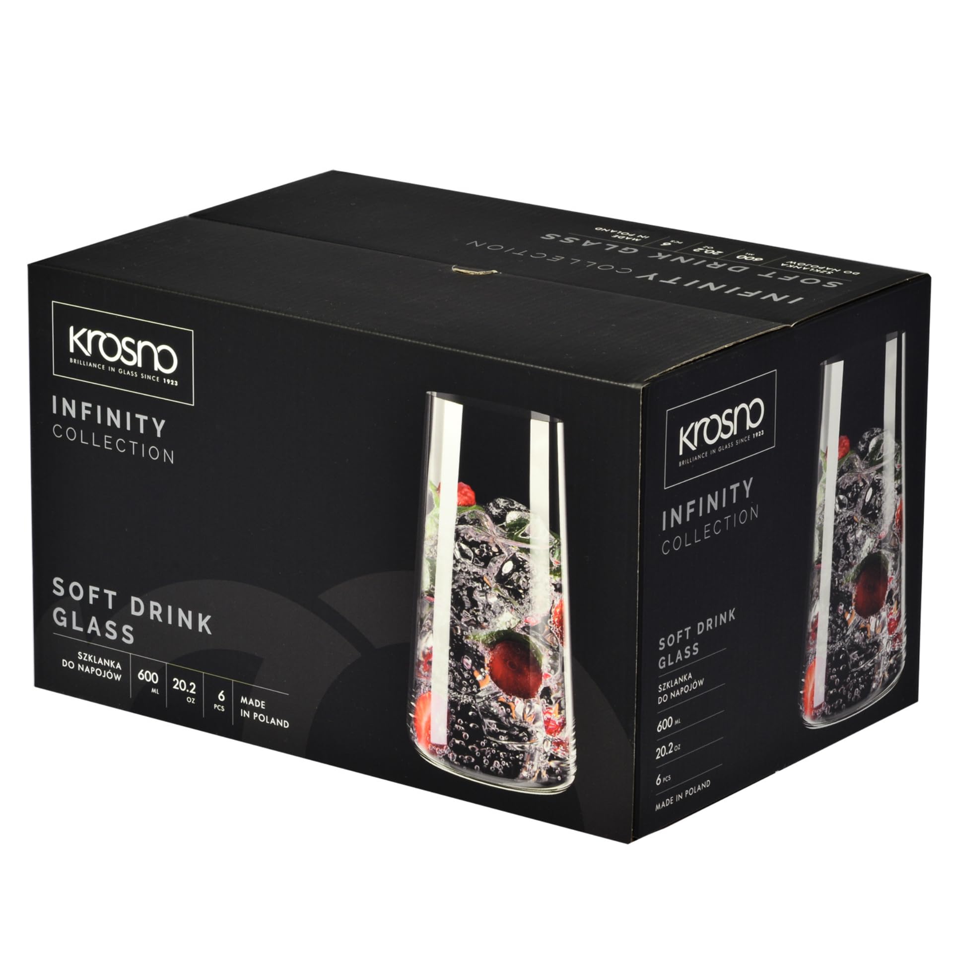 Krosno Infinity highball glass ideal for tall drinks.