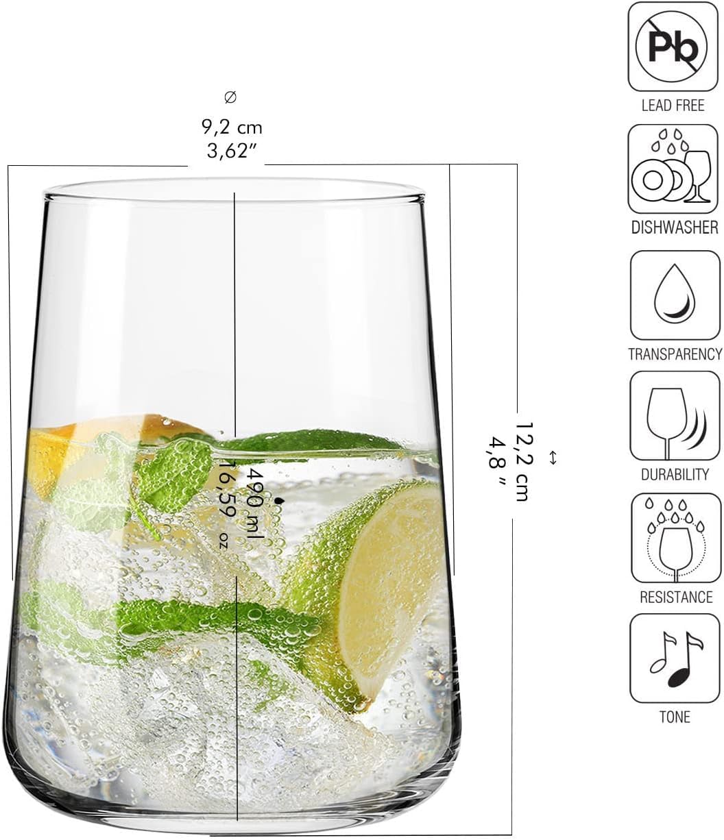 Krosno Infinity juice glass highlights clarity for fruity beverages