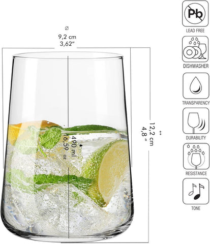 Krosno Infinity juice glass highlights clarity for fruity beverages