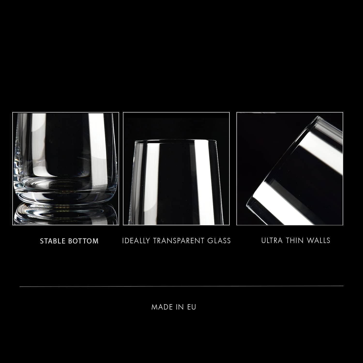 Krosno Infinity glass reflects light to elevate presentation