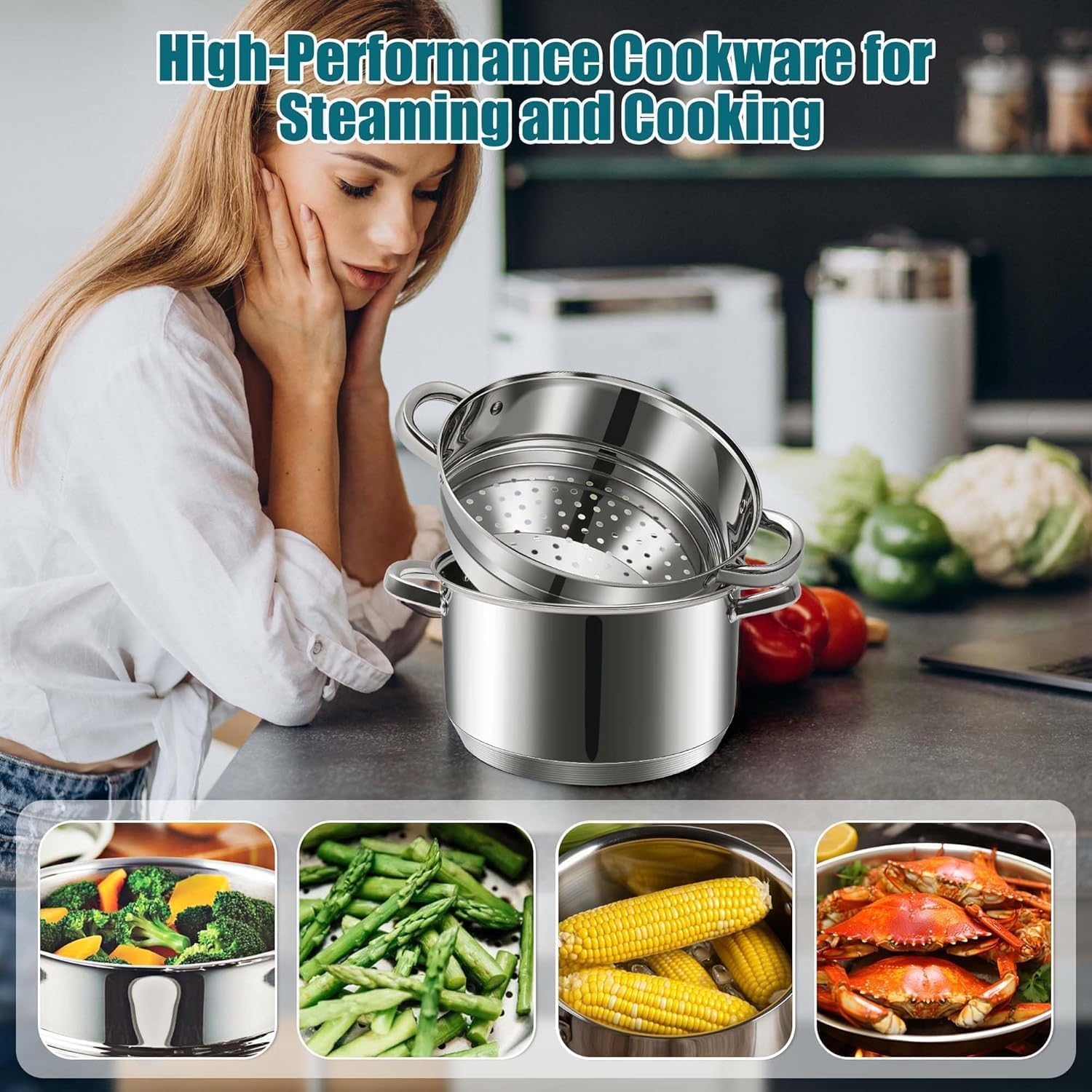 KroWallu stainless steel handle offers secure, comfortable grip.