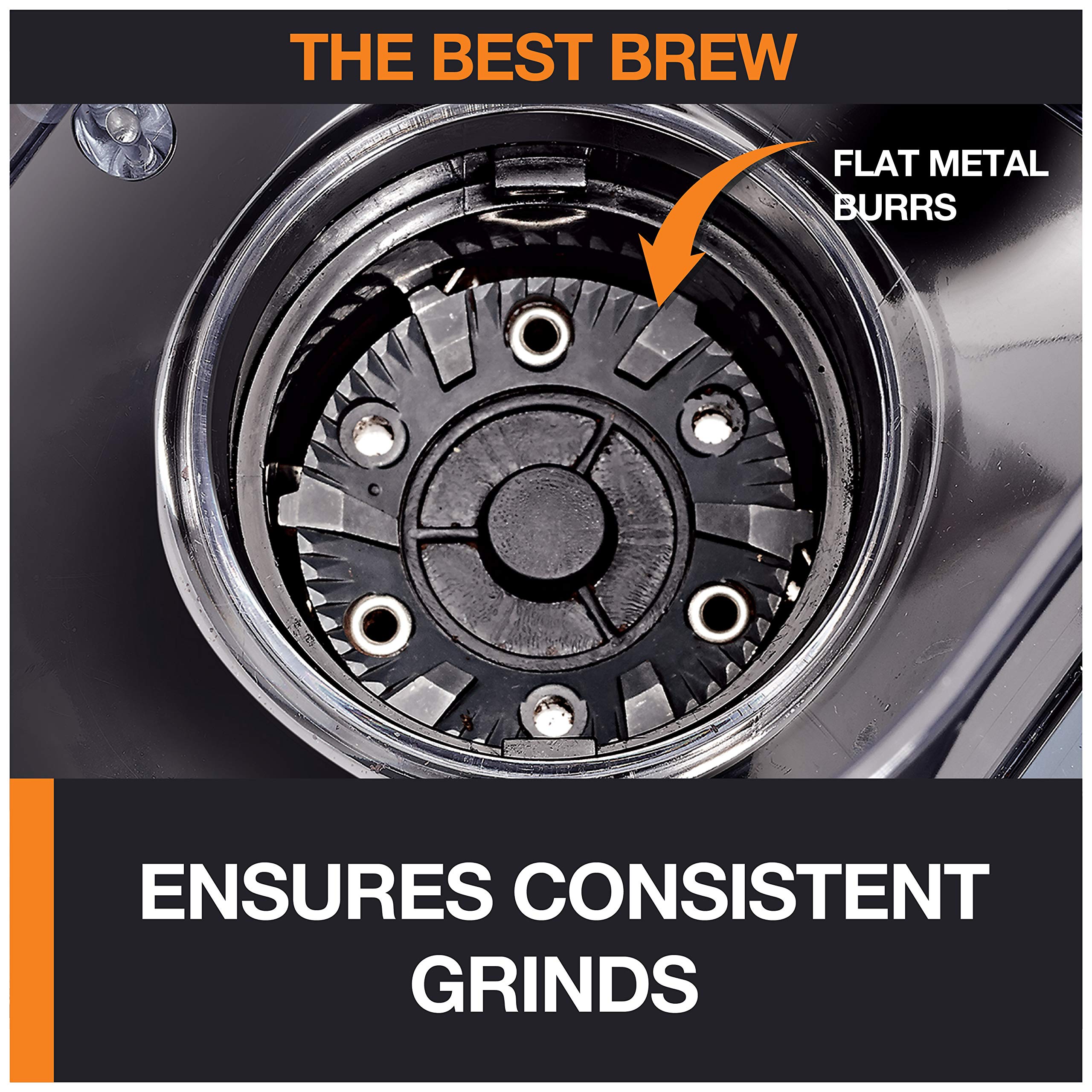 KRUPS Precision Burr Grinder 12-settings dial for light to bold grinds.