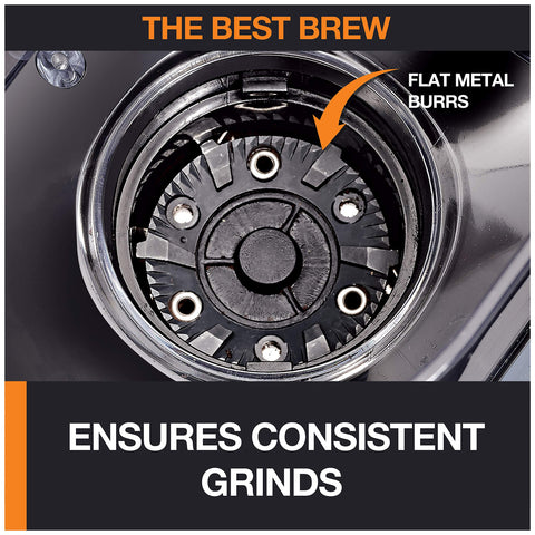 KRUPS Precision Burr Grinder 12-settings dial for light to bold grinds.