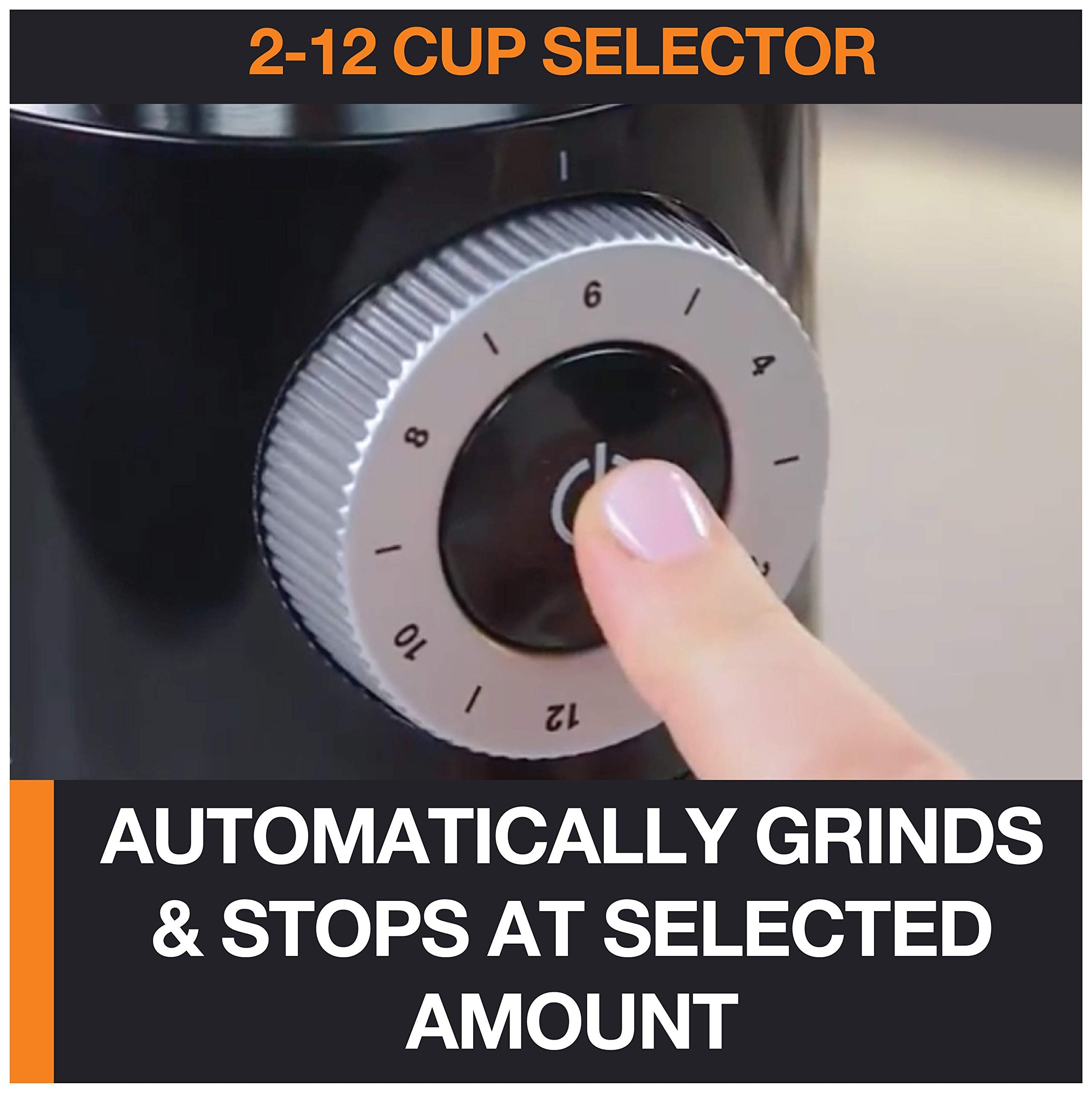 KRUPS auto-stop feature helps prevent over-grinding and mess.