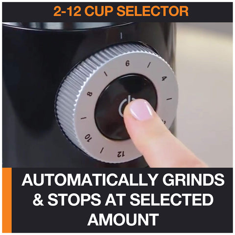 KRUPS auto-stop feature helps prevent over-grinding and mess.