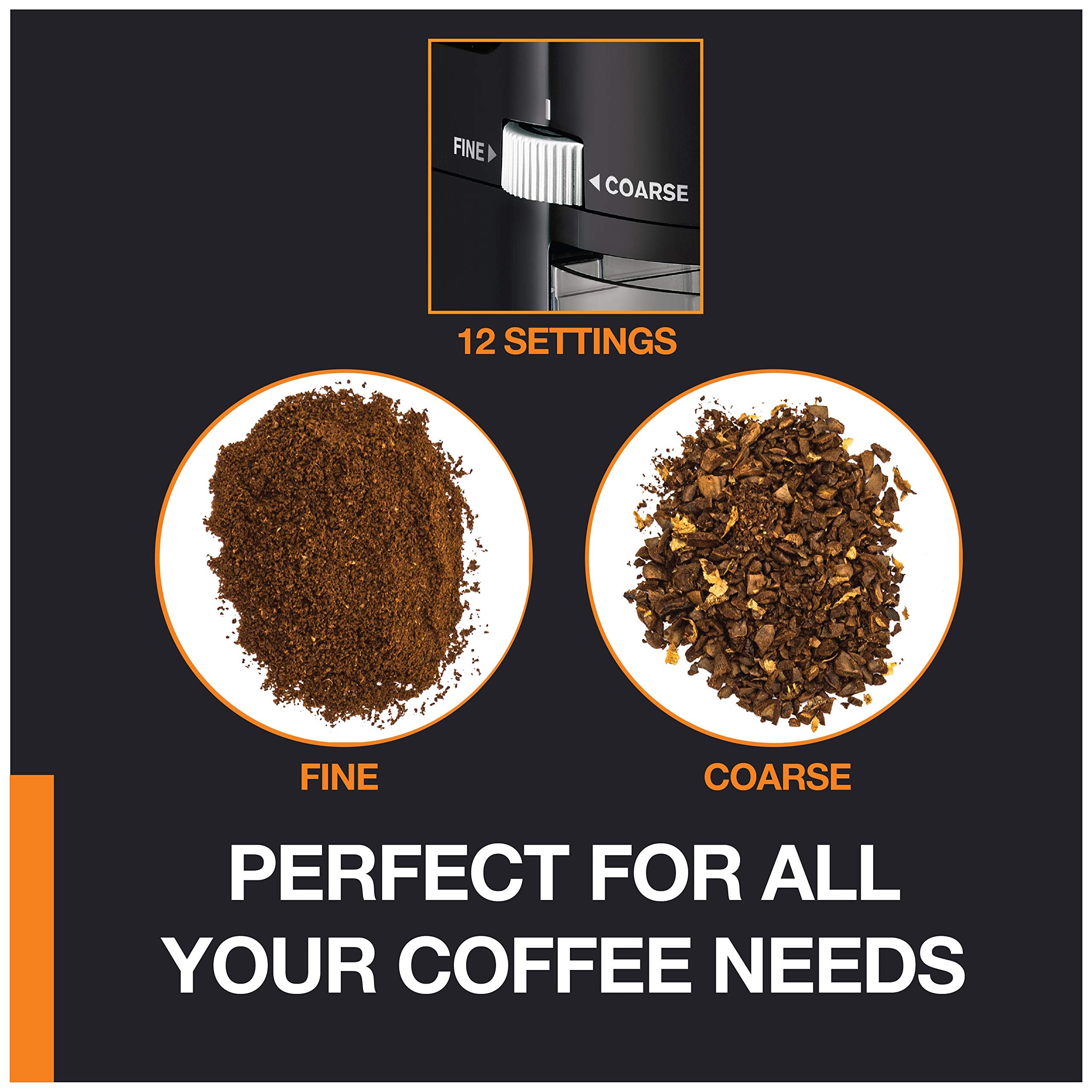 KRUPS stainless steel body and burrs ensure lasting performance.