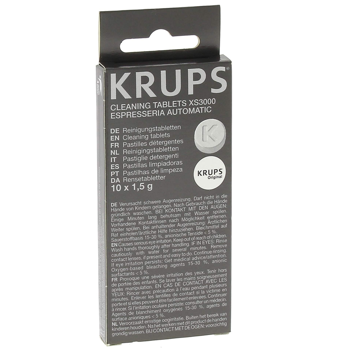 KRUPS XS3000 cleaning tablets pack facilitates easy maintenance and clean flavors.