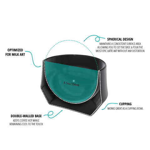 KRUVE IMAGINE eight-point-five-ounce espresso cup for balanced sipping.