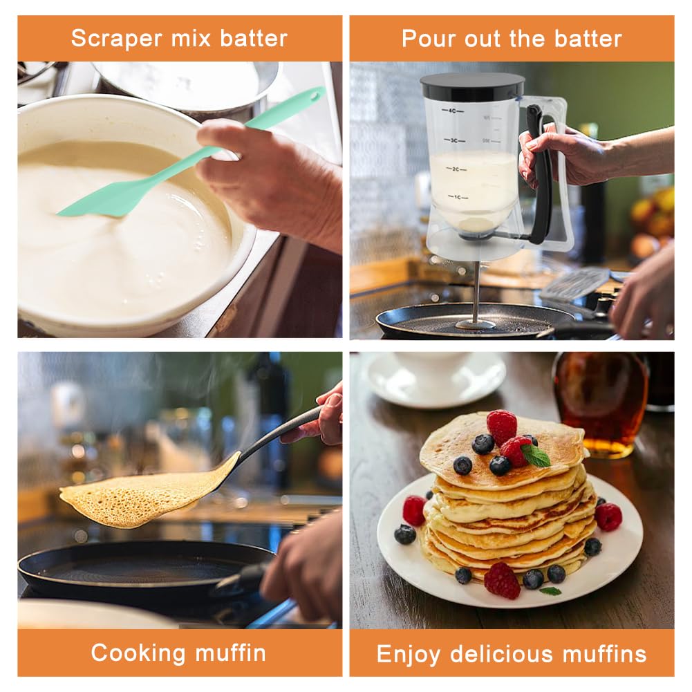Kryslanix ergonomic dispensing handle offers comfortable control during baking prep.