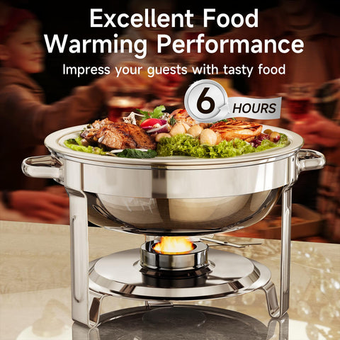 KScocina chafing dish water basin level indicators help maintain even warming.