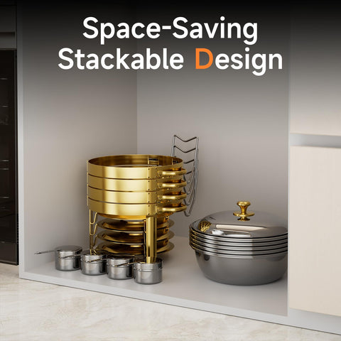 KScocina golden stackable stand enables compact storage after parties