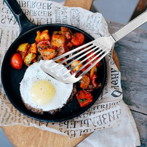 KSENDALO camping spatula angled design ideal for outdoor cooking.