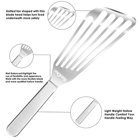 KSENDALO dishwasher-safe slotted turner cleans quickly after meal prep.