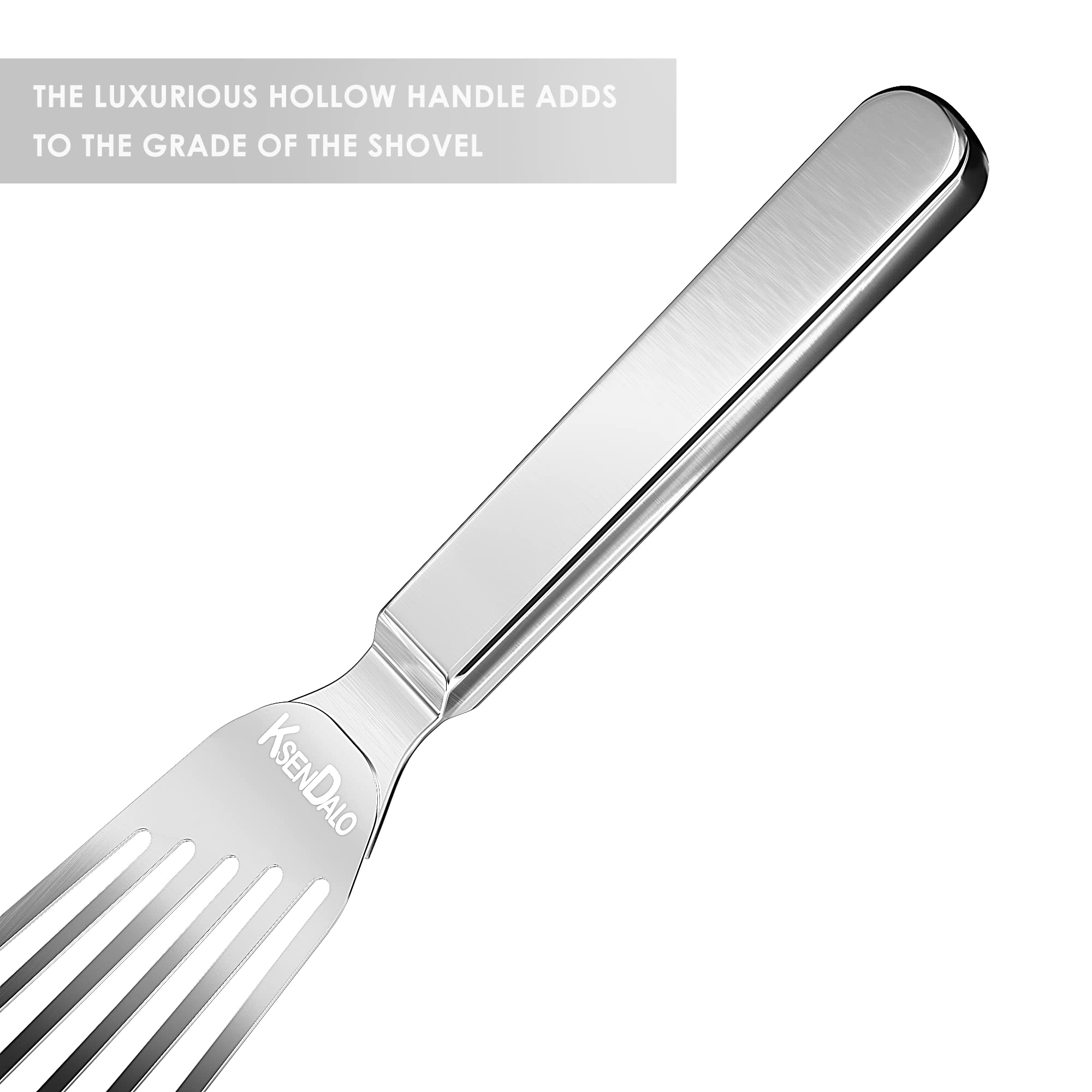 KSENDALO hollow-grip ergonomic handle provides comfortable control during cooking.