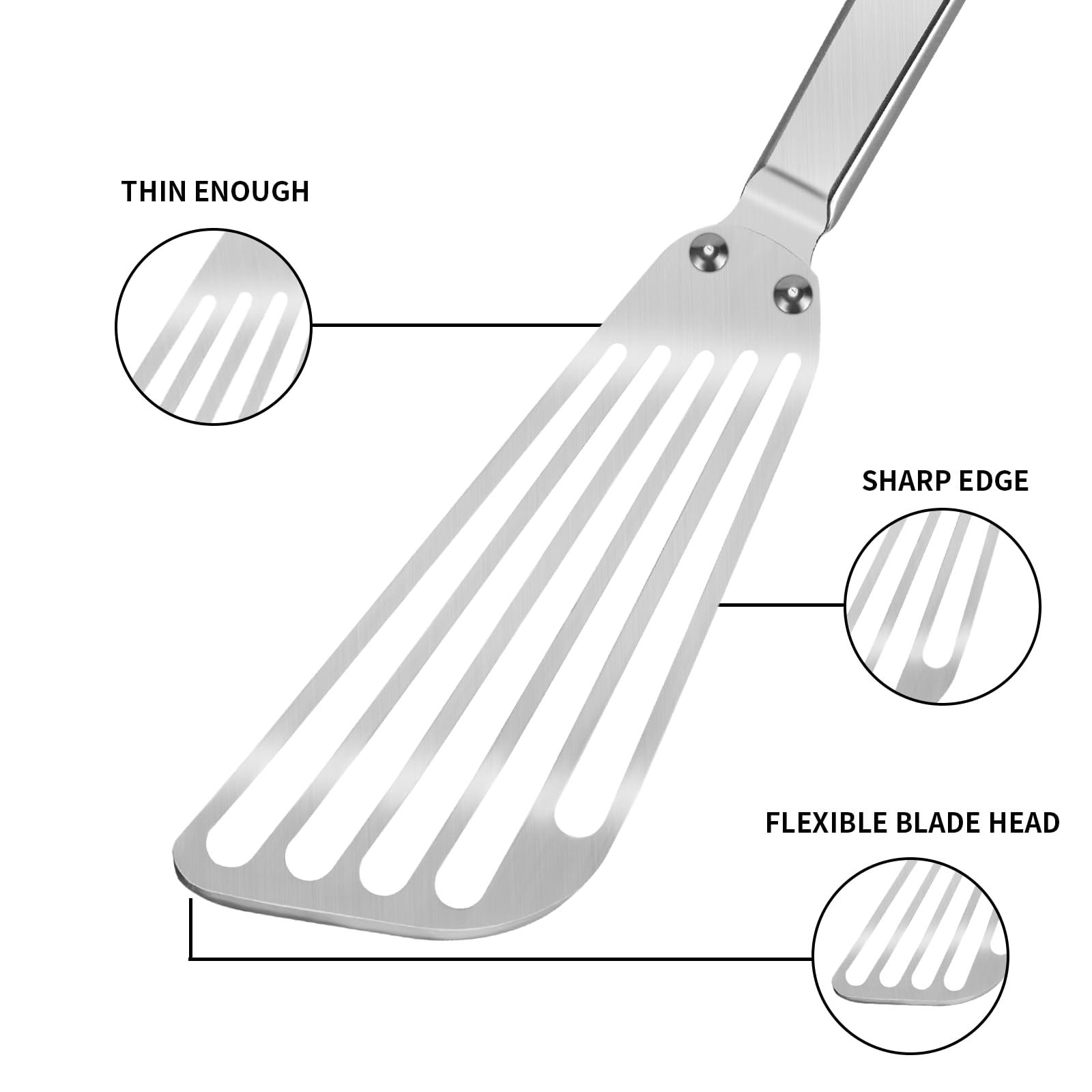 KSENDALO stainless steel turner ideal for pancakes and fish